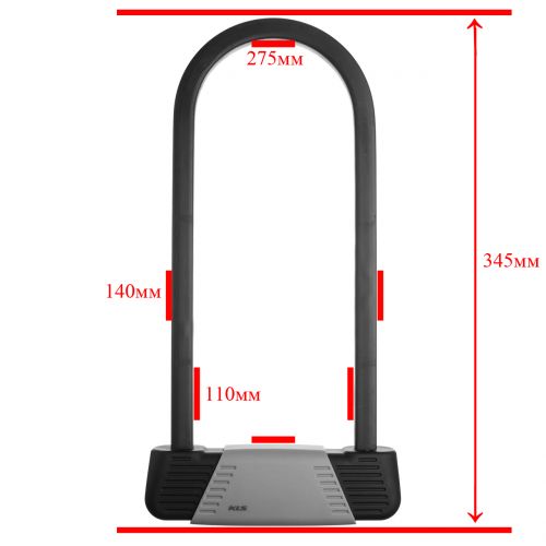 Замок KLS Block скоба U-Lock Серый фото 2
