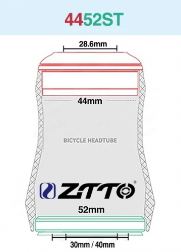 Рулевая колонка ZTTO 4452ST Конусная, ZS44 ZS52, 1-1/8 - 1.5"  + переходник под прямой и конусный шток фото 2