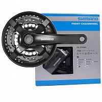 Шатуны Shimano TOURNEY FC-TY501, 175мм, 48X38X28 с защитой, Черный BOX