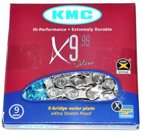 Цепь KMC X9.99 с замком, 116 звеньев, 9 звезд Серебристая BOX фото 2