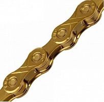 Цепь KMC X8.99 GOLD с замком, 114 звеньев, 8 звезд Золотистая BOX
