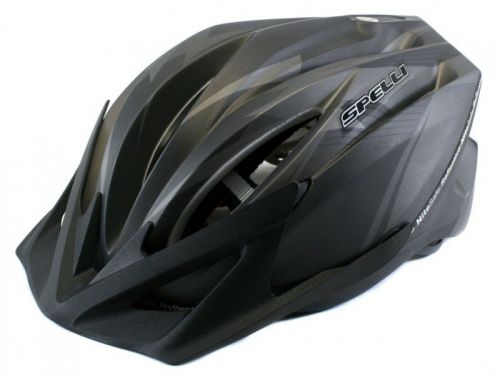 Шлем Spelli SBH-4000-L, Черно-Серый,размер L (59-65 см), с козырьком