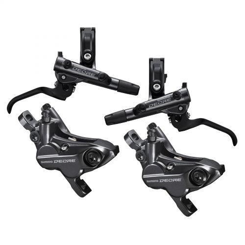 Тормоза дисковые Shimano M6120 DEORE пара, передний + задний, 4-хпоршн. калипер BR-M6120, гидролиния 1000 мм / 1700 мм, M61201JLFPRA100, M61201JRRXRA170