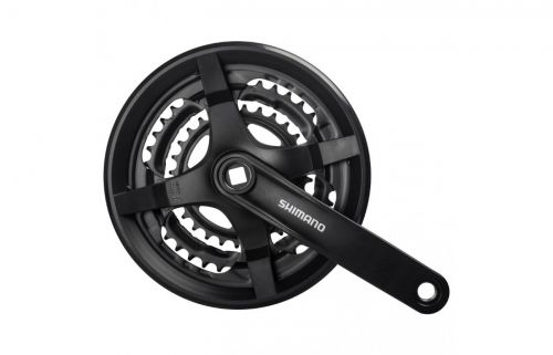 Шатуны Shimano TOURNEY FC-TY301, 170мм, 48/38/28T с защитой, Черный (AFCTY301C888CL) OEM