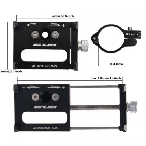 Крепление для телефона GUB G-85 с упором Алю. на руль 22.2/25.4/31.8 мм Черный